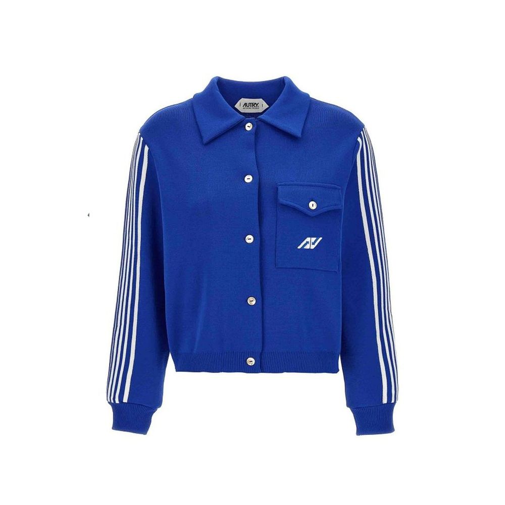 Autry Blue Nylon Cardigan