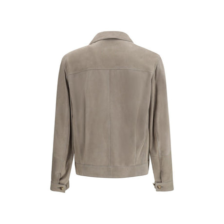 Brunello Cucinelli Bicolor Calf Leather Bos Taurus Leather Jacket