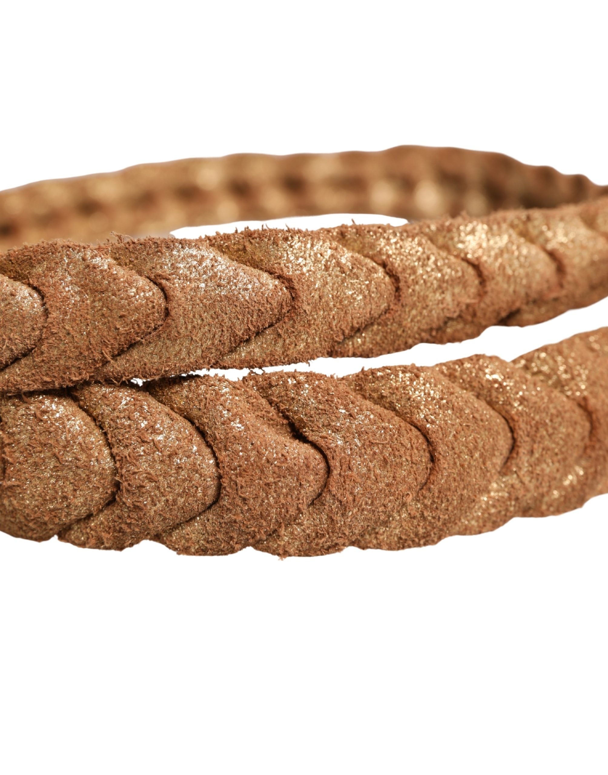 Ermanno Scervino Brown Leather Braided Metal Buckle Belt