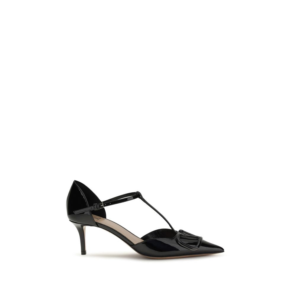 Valentino Garavani Black Calf Leather Bos Taurus High Heel Pumps