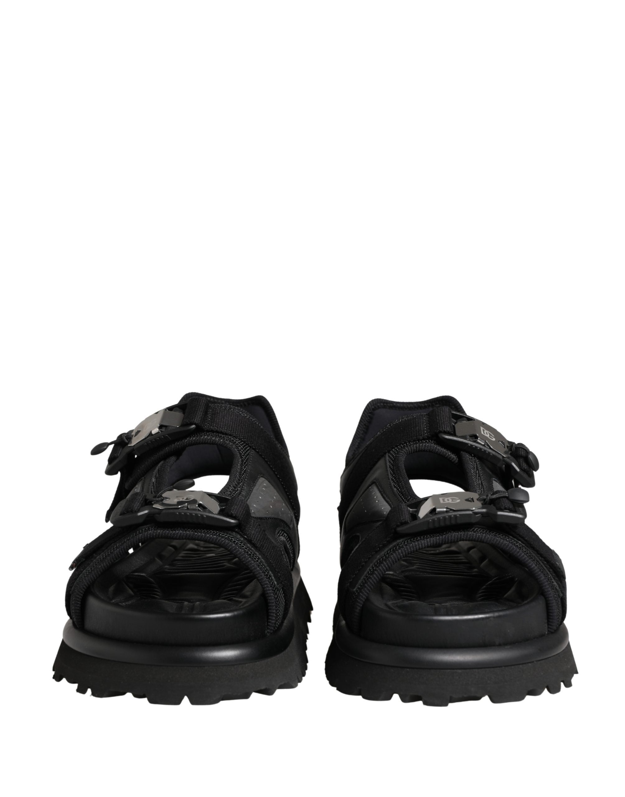 Dolce & Gabbana Black Logo Detailed Men Chunky Sandals Shoes