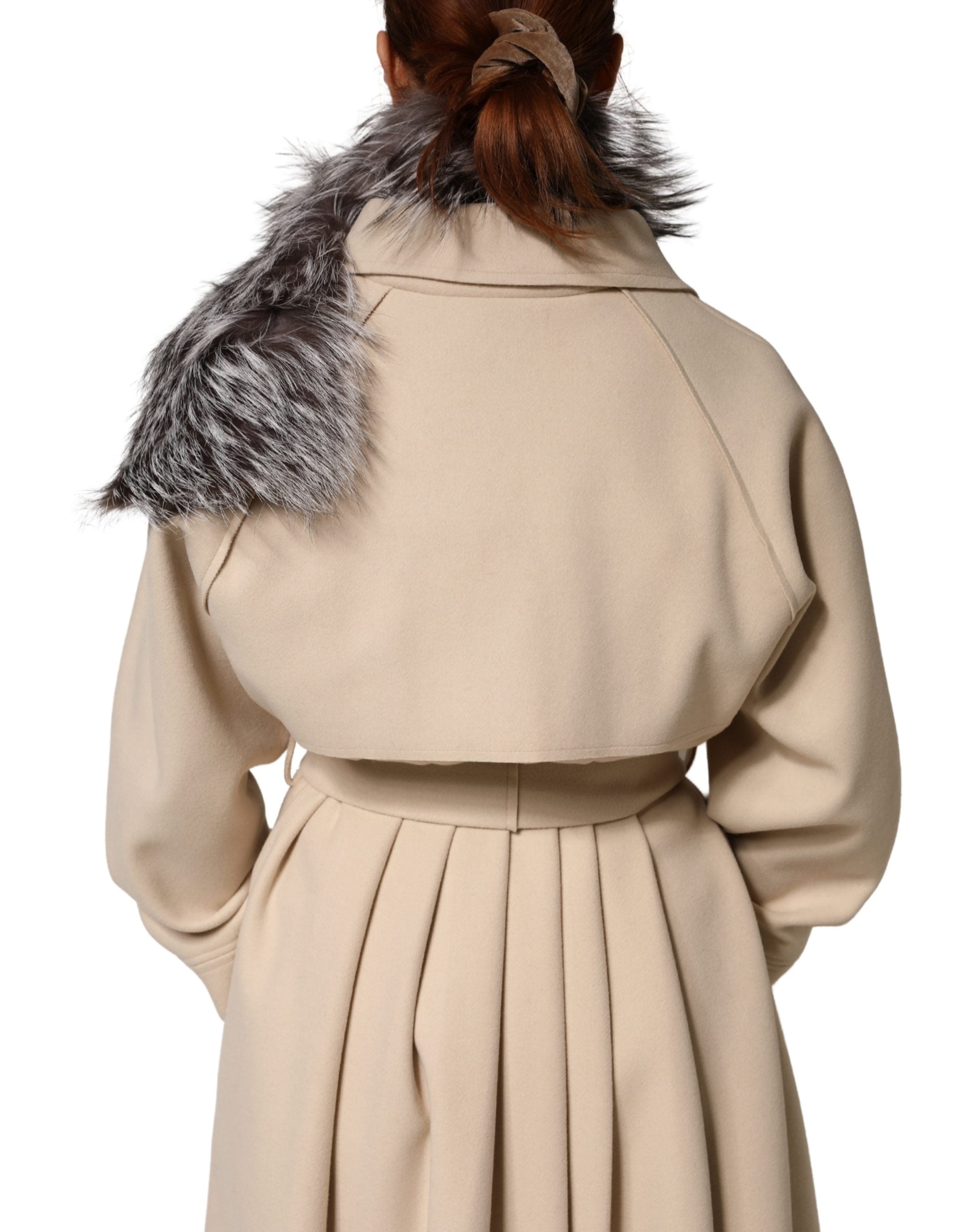 Dolce & Gabbana Grå Rævepels Halstørklæde Varmere Vintertørklæde