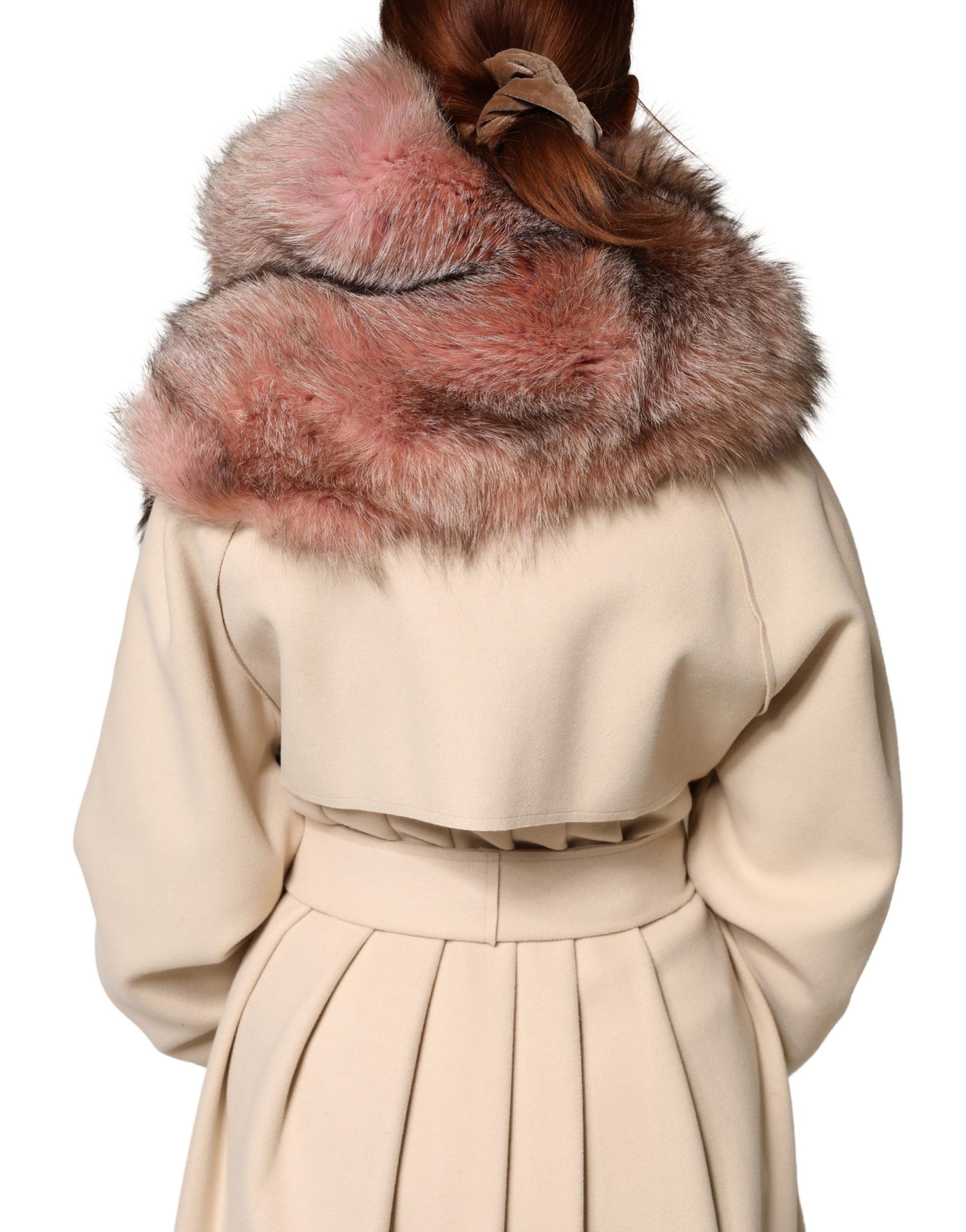 Dolce & Gabbana Pink Frost Fox Fur Halsvarmer Vintertørklæde