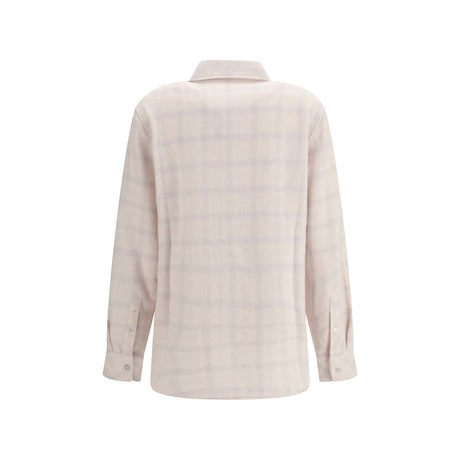 God's True Cashmere White Cashmere Pattern Shirt