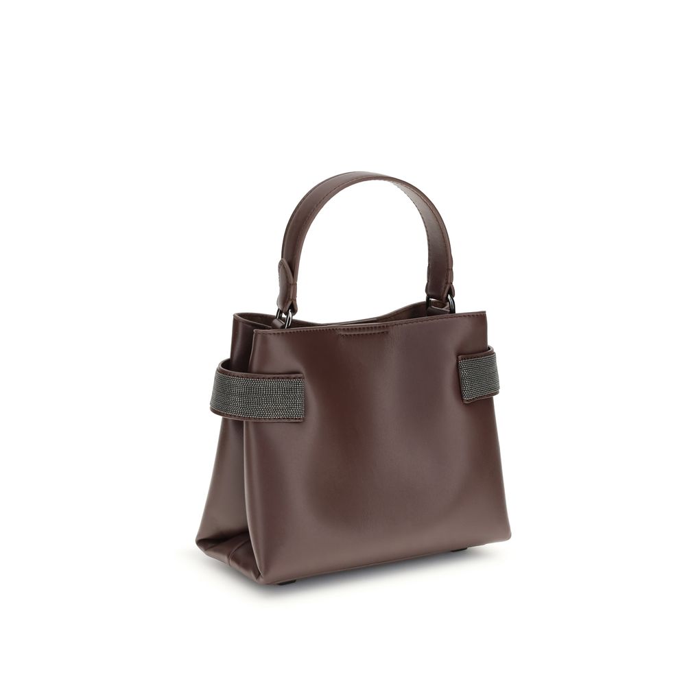 Brunello Cucinelli Bordeaux Leather Handbag