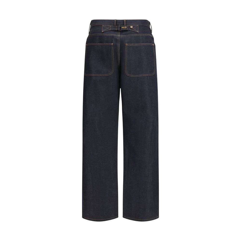 Thom Browne Blue Cotton Relaxed Fit Jeans