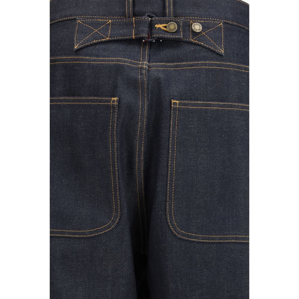 Thom Browne Blue Cotton Relaxed Fit Jeans