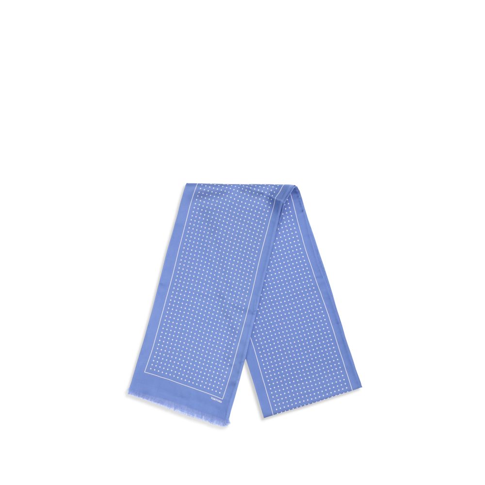 Tom Ford Blue Silk Scarf