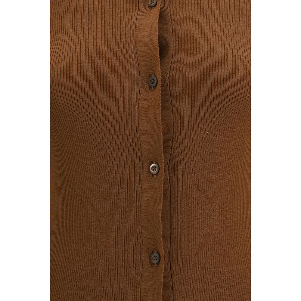 Prada Brown Fleece Wool Cardigan