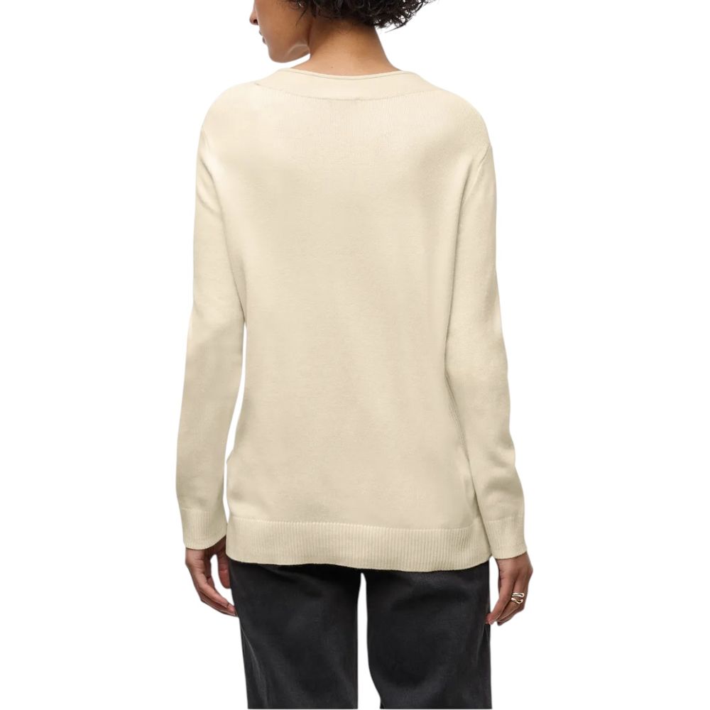 Street One Cream Polyester Sweatshirt