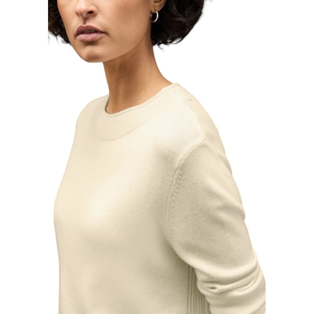 Street One Cream Polyester Sweatshirt