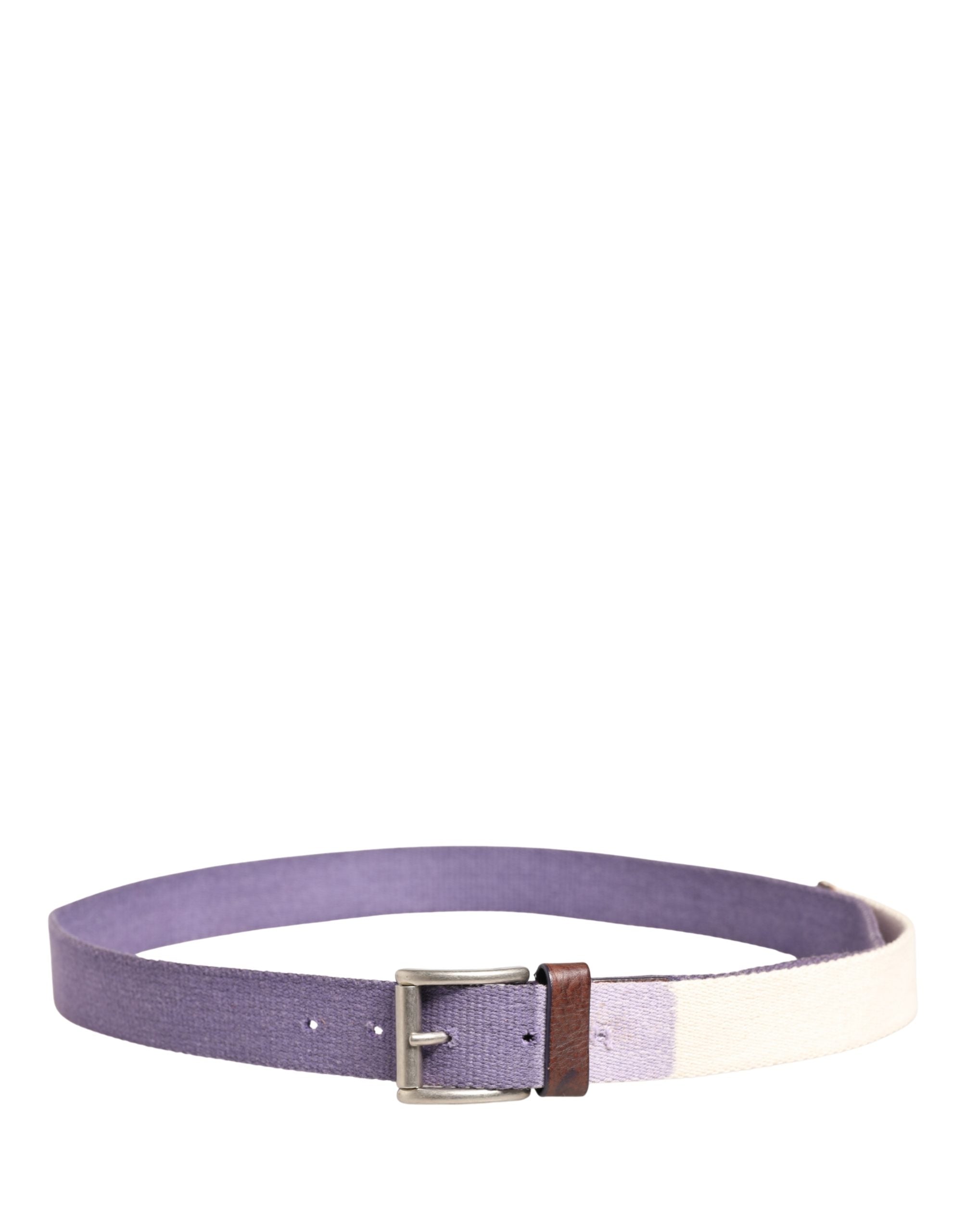 Ermanno Scervino Men Purple Canvas Silver Metal Buckle Belt