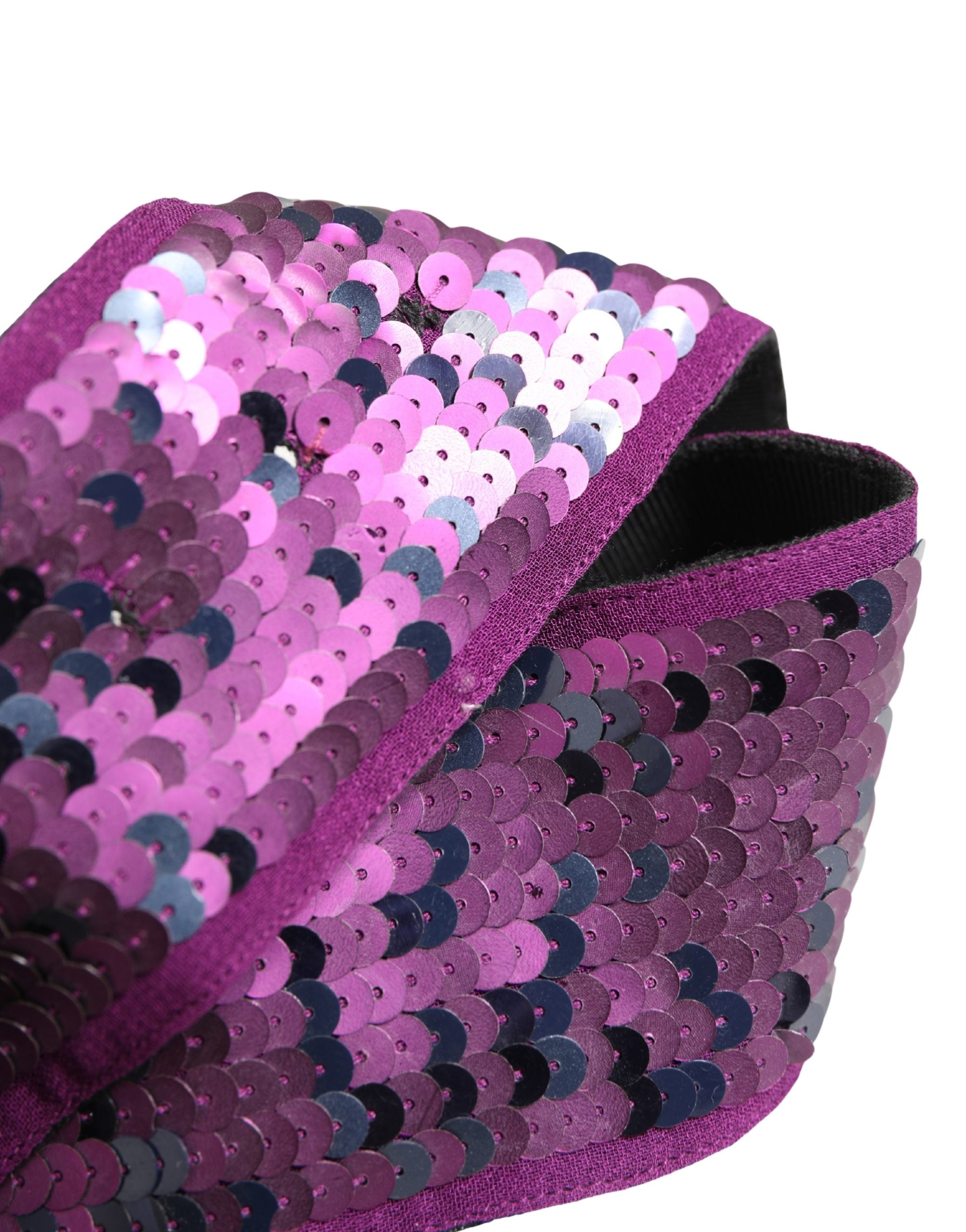 GF Ferre Women Purple Sequined Silver Metal Buckle Belt