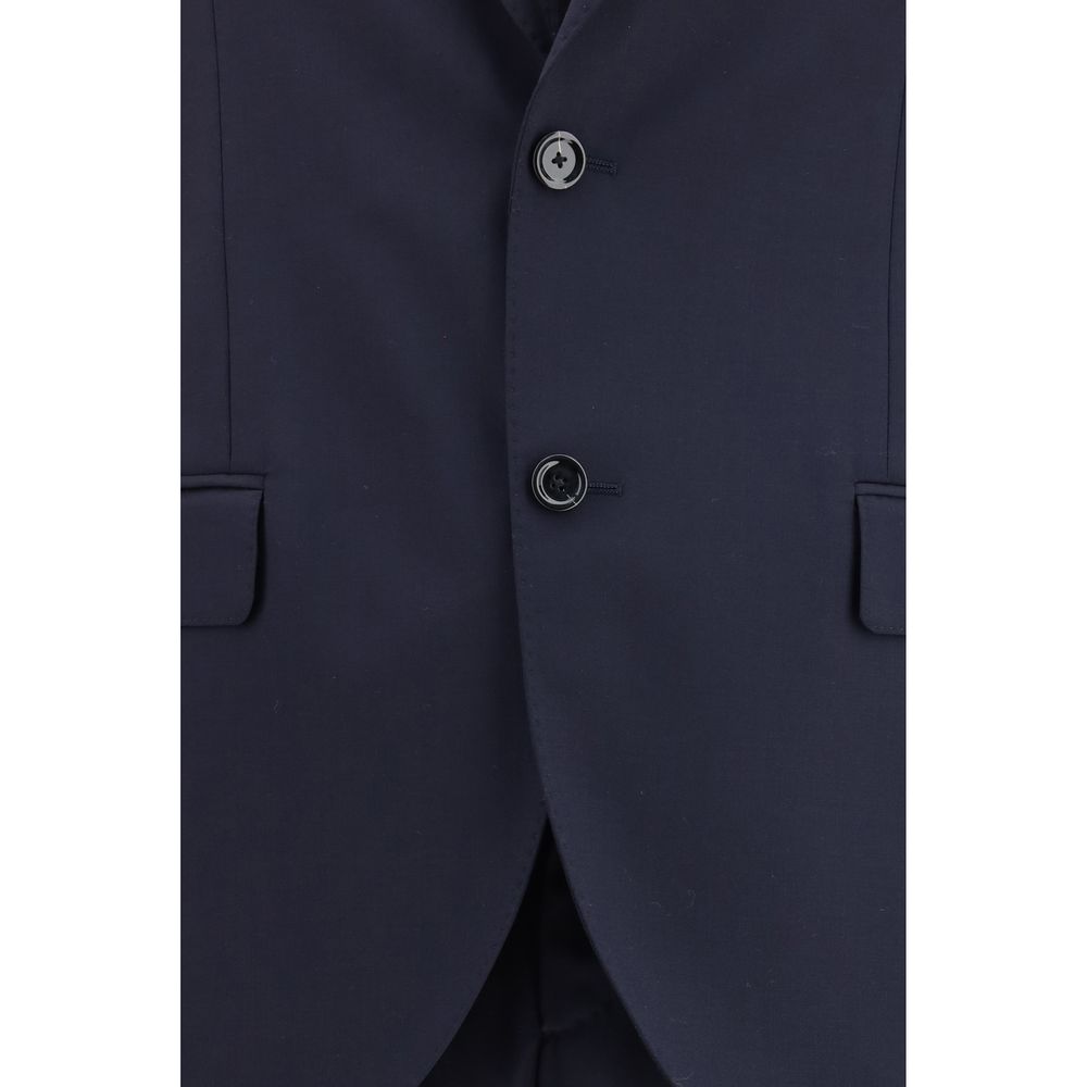 Lardini Blue Fleece Wool Two-Piece Suit