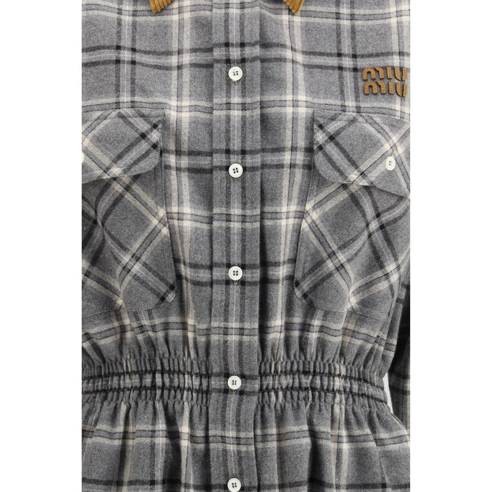 Miu Miu Gray Cotton Casual Dress