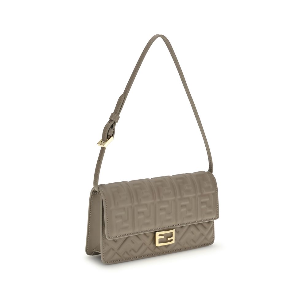 Fendi Gray Calf Leather Bos Taurus Wallet