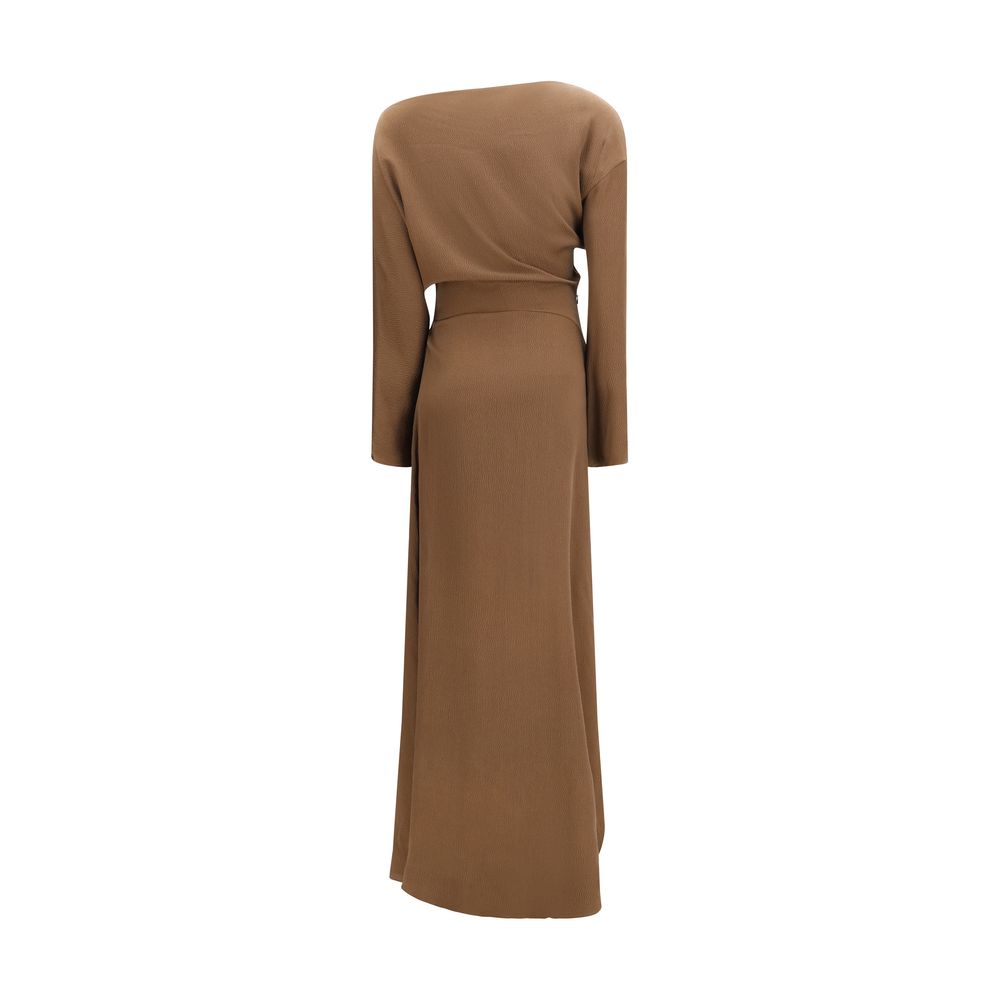 Petar Petrov Brown Silk Casual Dress