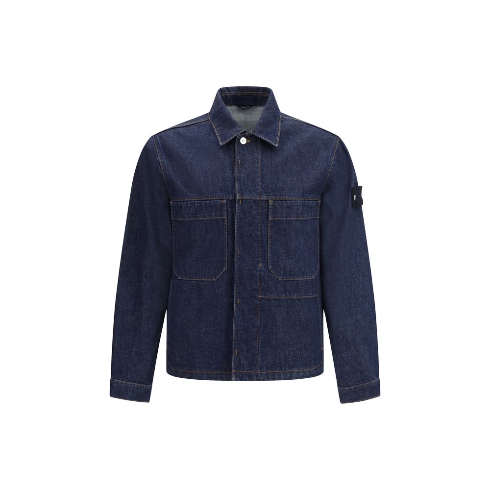Stone Island Blue Cotton Denim Jacket