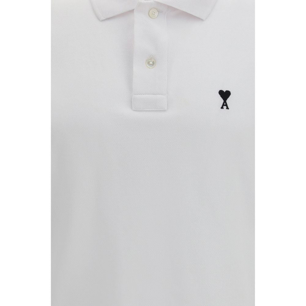 Ami Paris White Cotton Polo Shirt