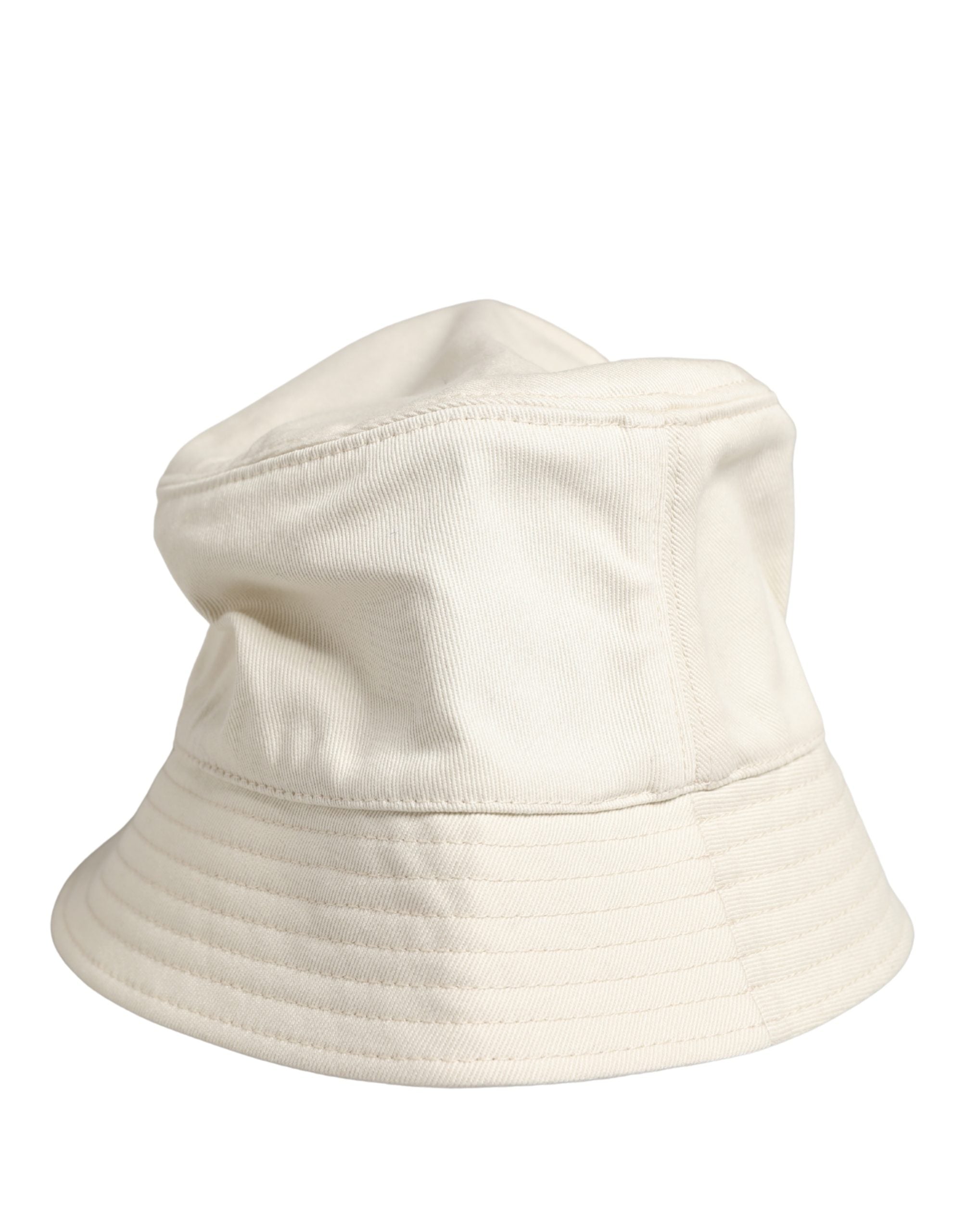 Dolce & Gabbana Men White Cotton Bucket Fisherman Capello Hat