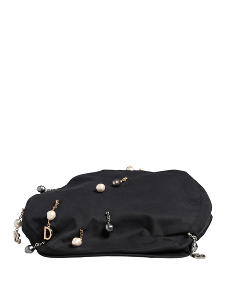Dolce & Gabbana Men Black Cotton Embellished Newsboy Capello Hat
