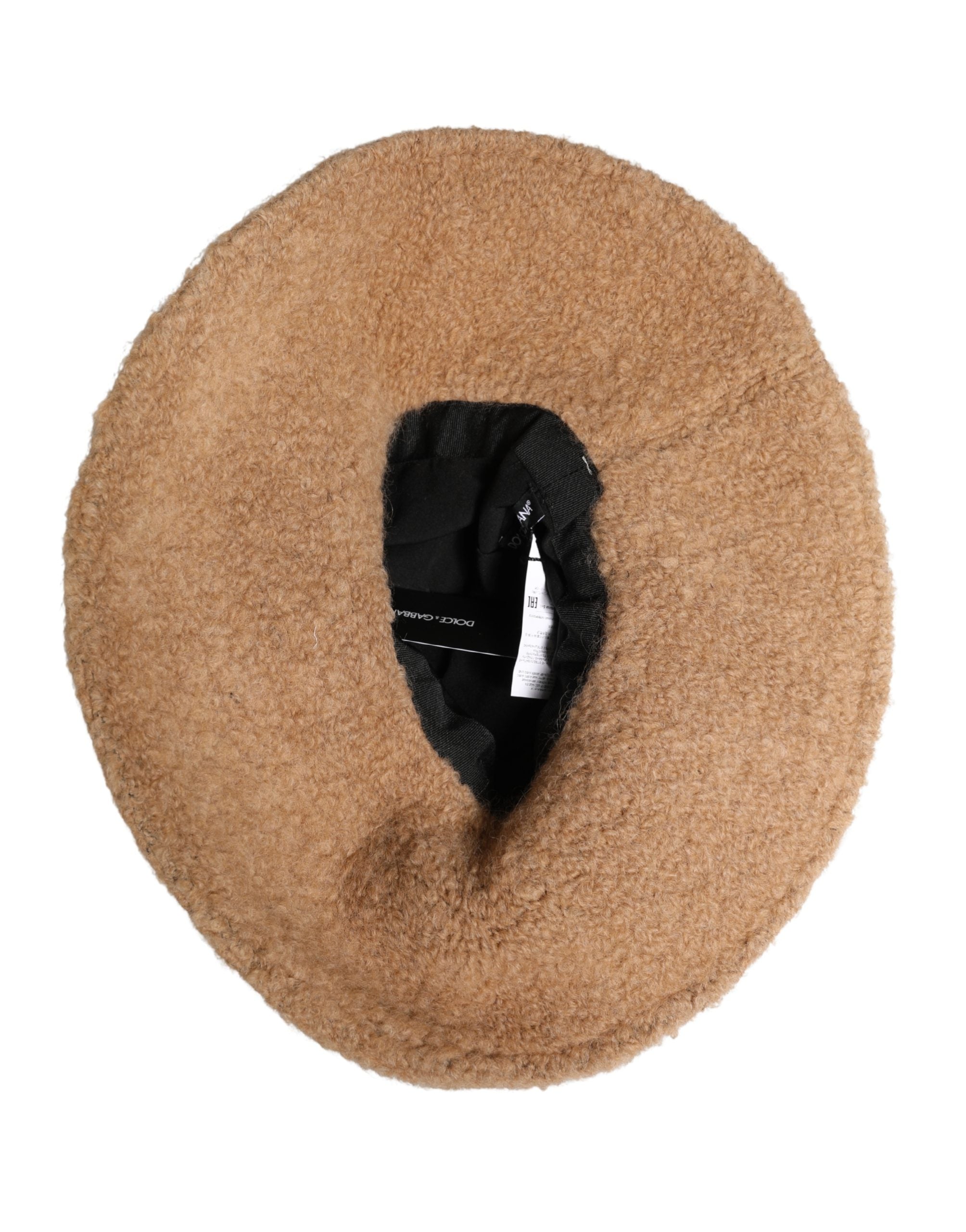 Dolce & Gabbana Beige Virgin Wool Fur Women Knitted Capello Hat