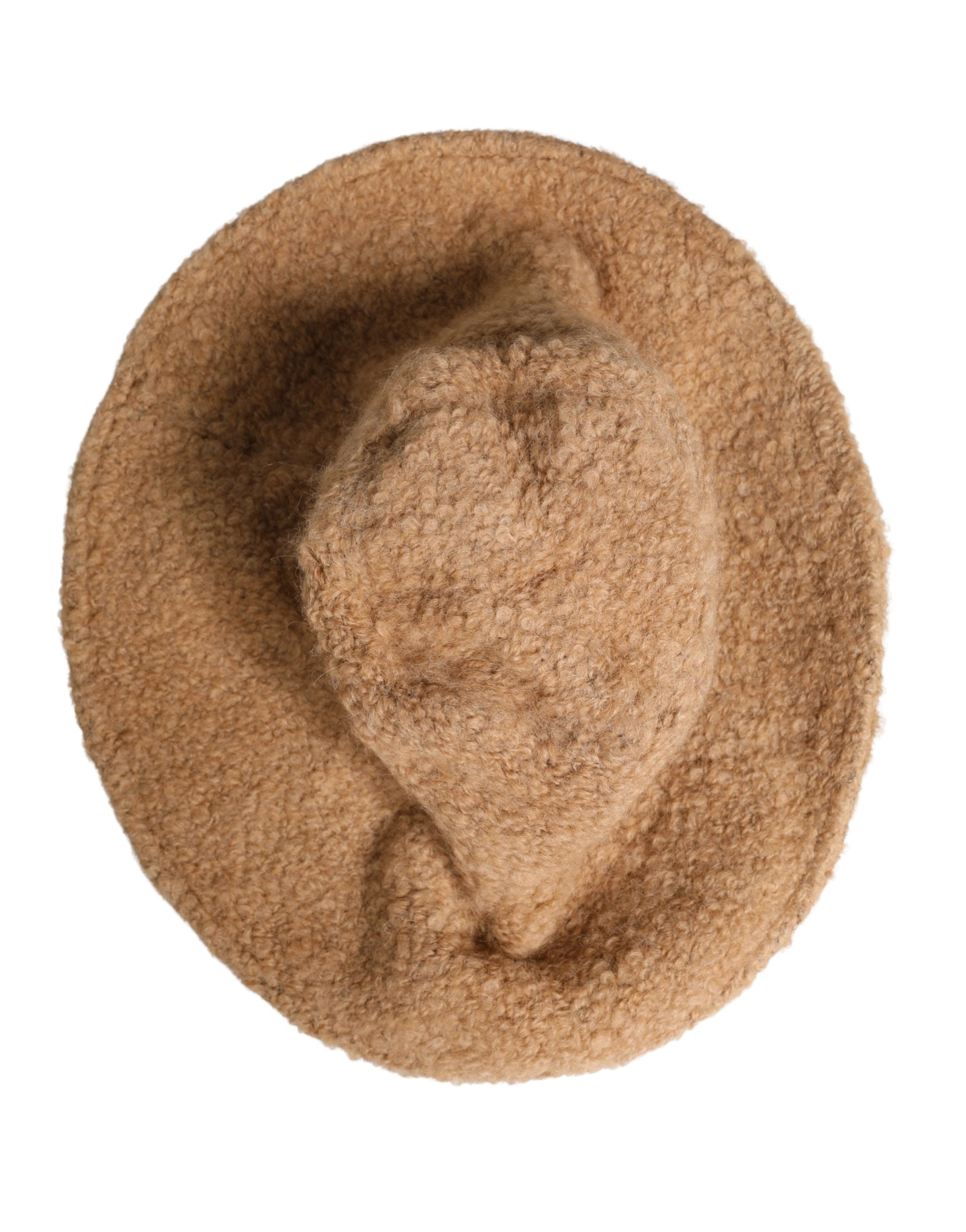 Dolce & Gabbana Beige Virgin Wool Fur Women Knitted Capello Hat