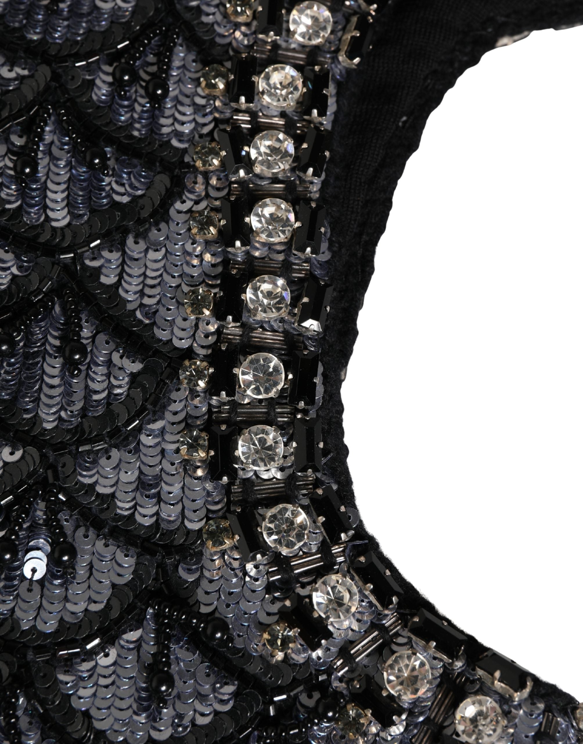 Dolce & Gabbana Black Wool Crystal Embellished Balaclava Hat