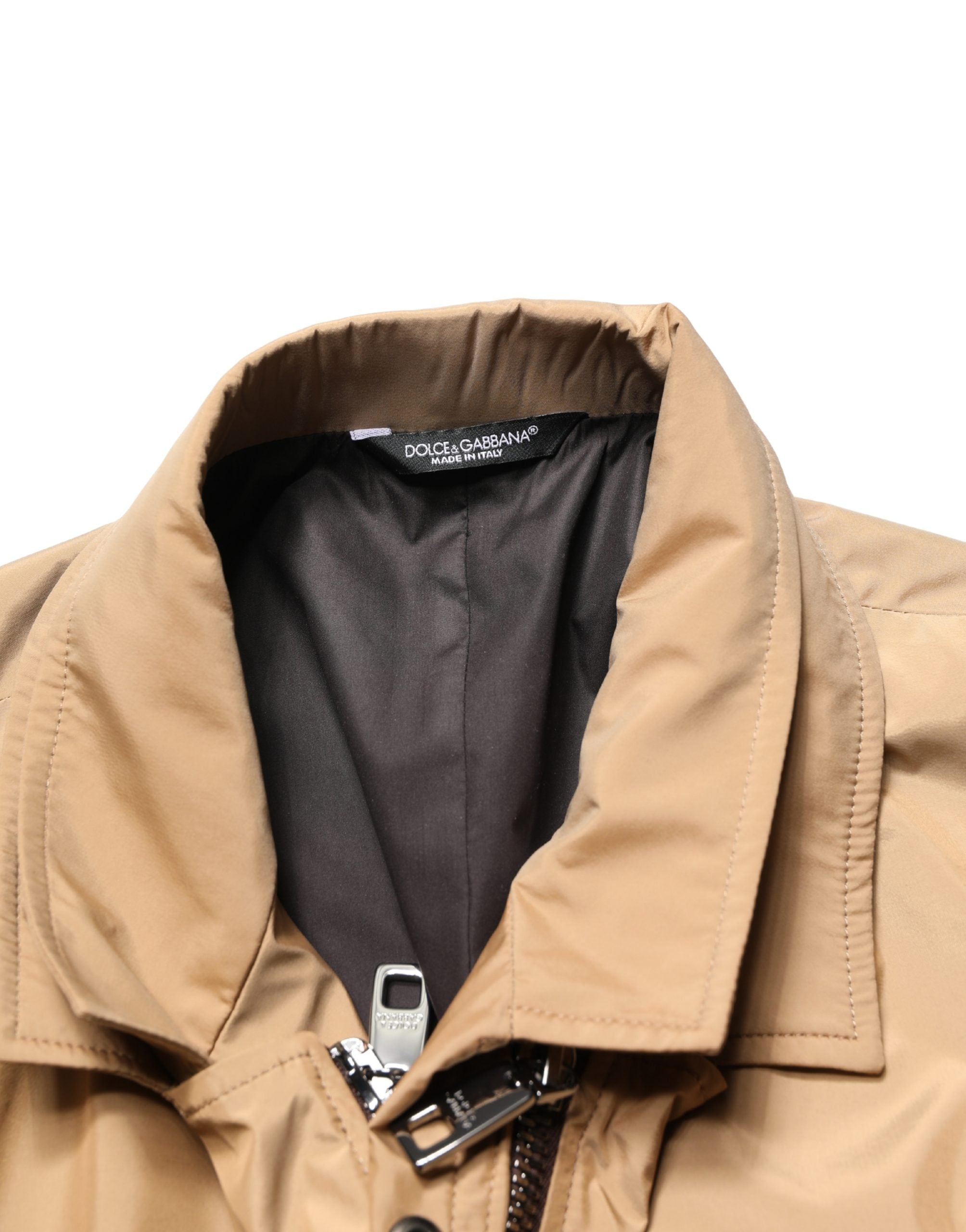 Dolce & Gabbana Brown Single Breasted Layered Coat Jacket