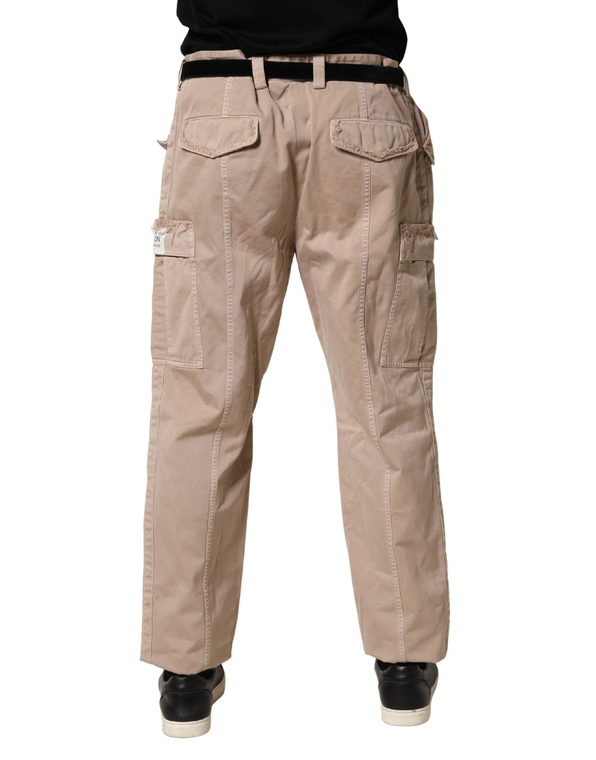 Dolce & Gabbana Beige Straight Cargo Chino Trouser Pants