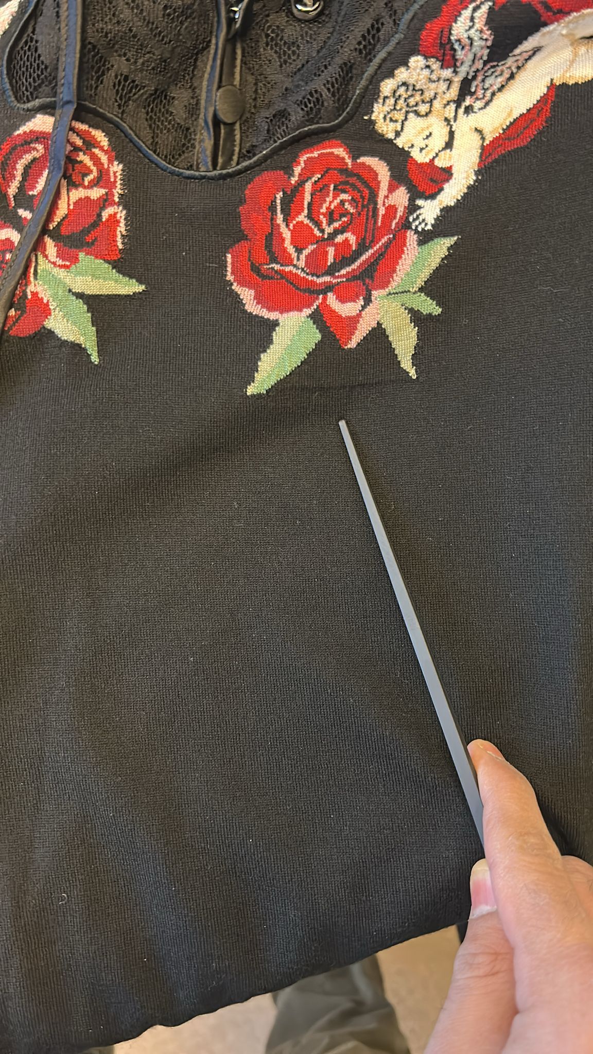 Dolce & Gabbana Sort Blonde Angel Roses Cardigan Sweater