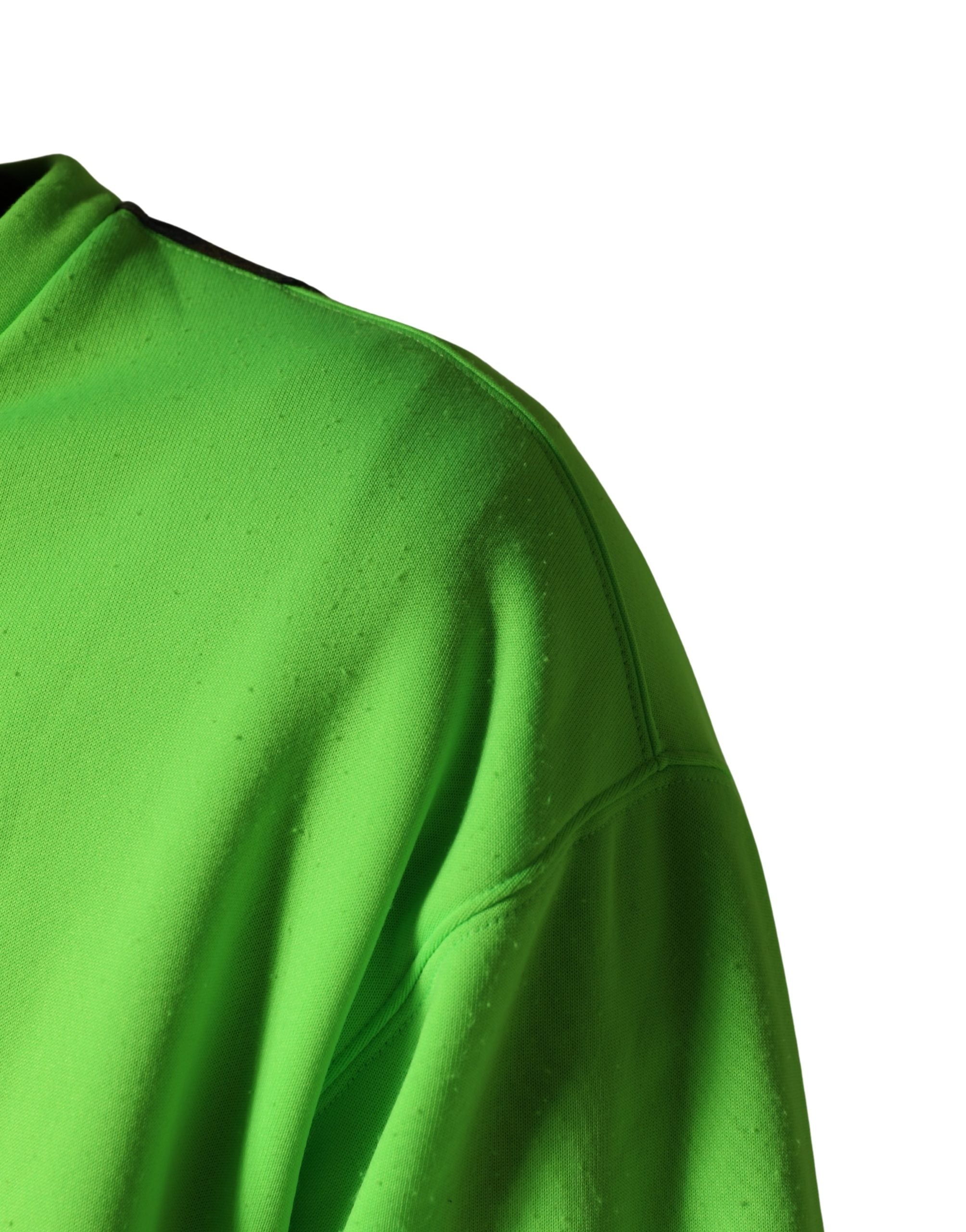 Dolce & Gabbana Green Patchwork Heart Men Sweatshirt Sweater