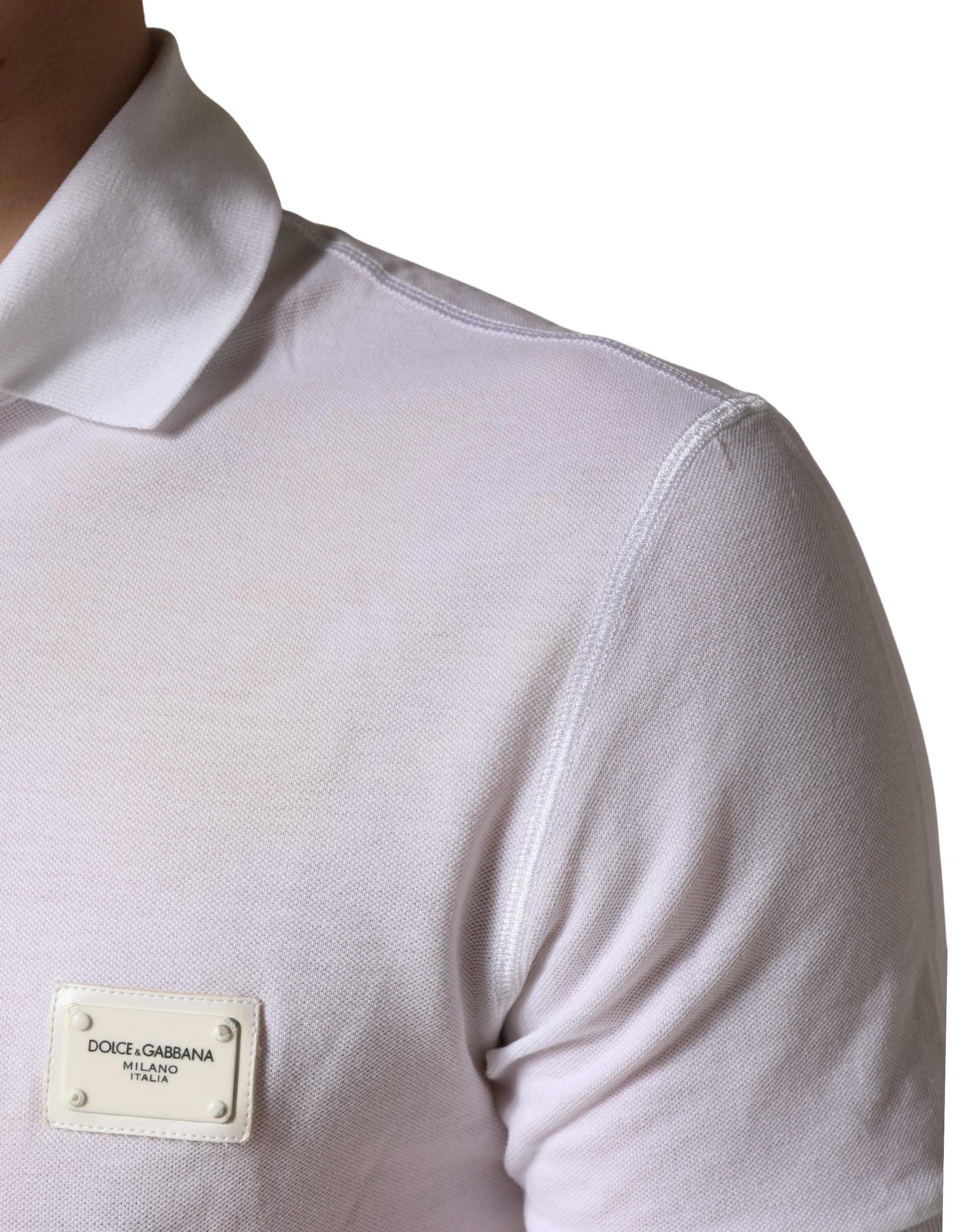 Dolce & Gabbana White Collared Short Sleeves Men Polo T-shirt