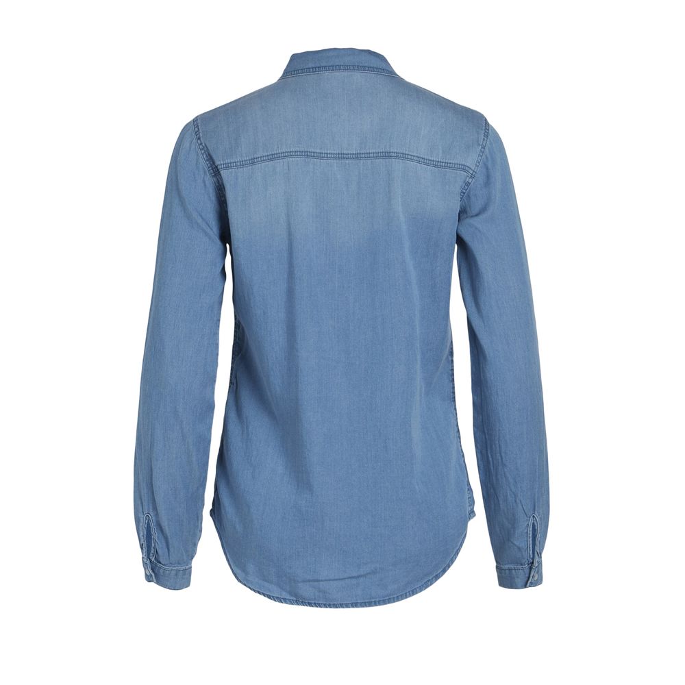 Vila Clothes Light Blue Cotton Blouse