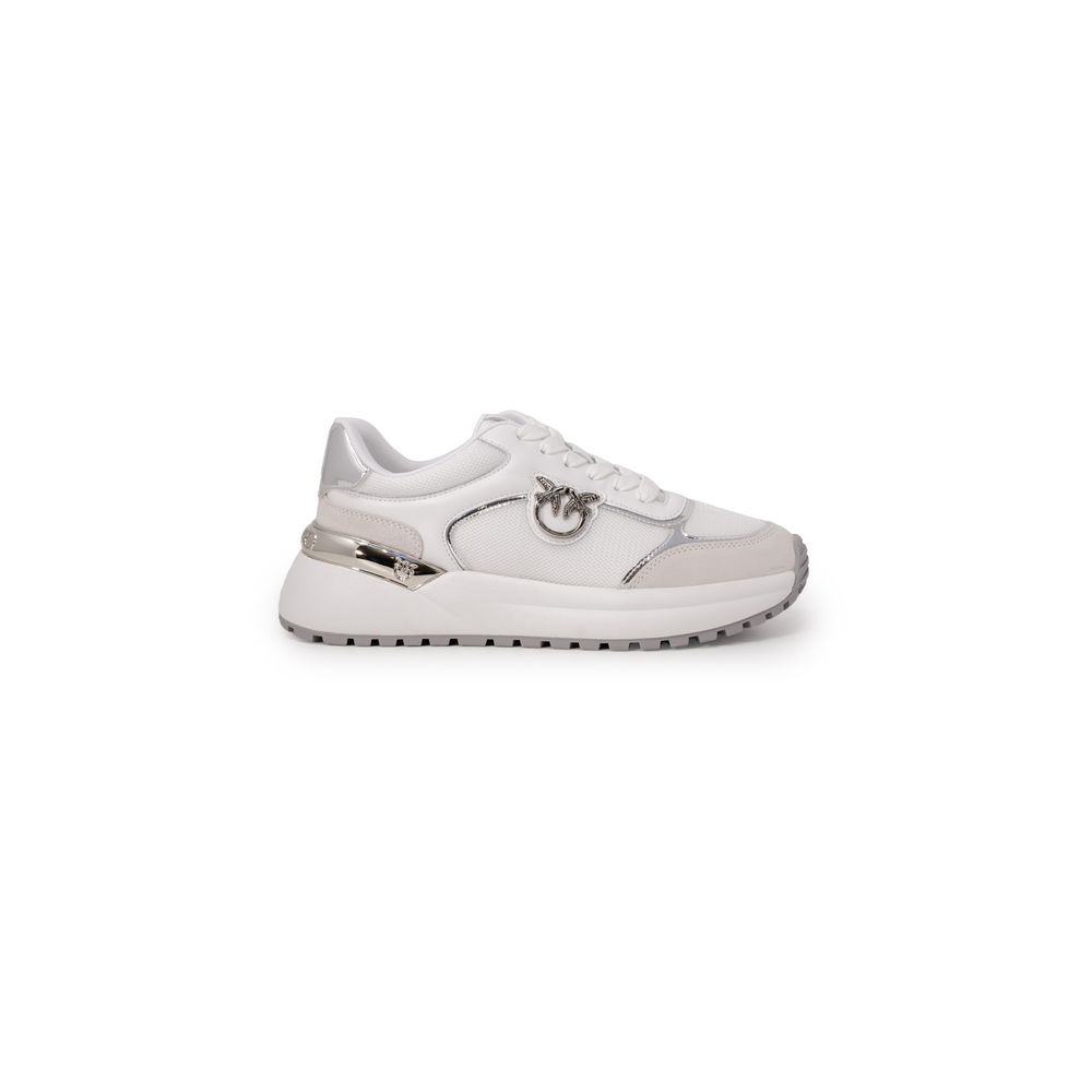 PINKO White Leather Low Top Sneakers