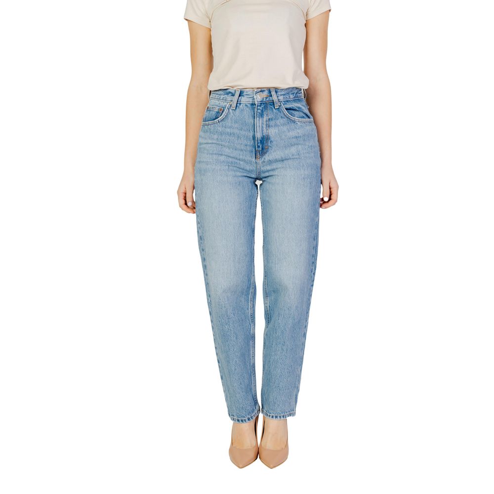 Only Light Blue Cotton Relaxed Fit Jeans