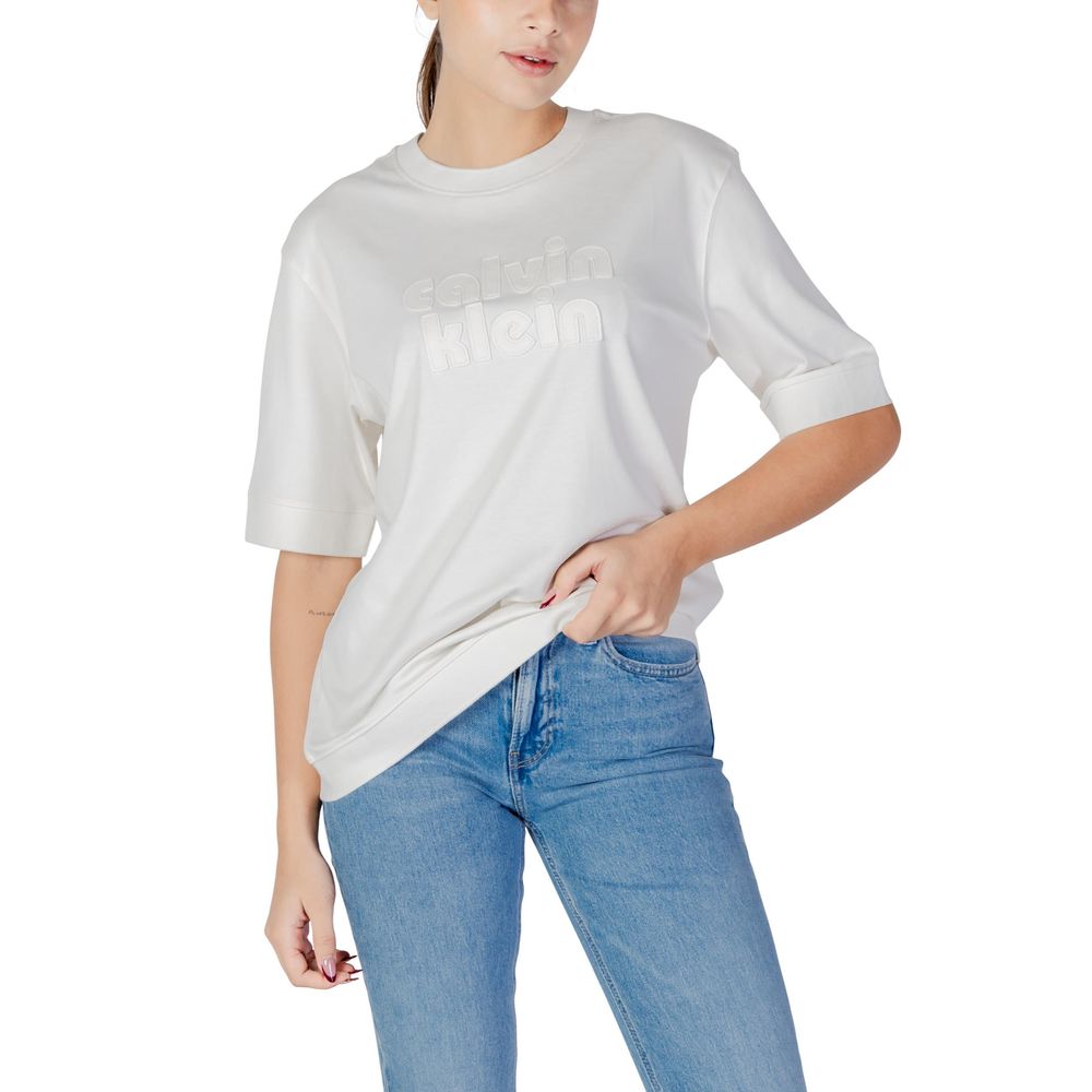 Calvin Klein Jeans White Cotton T-Shirt