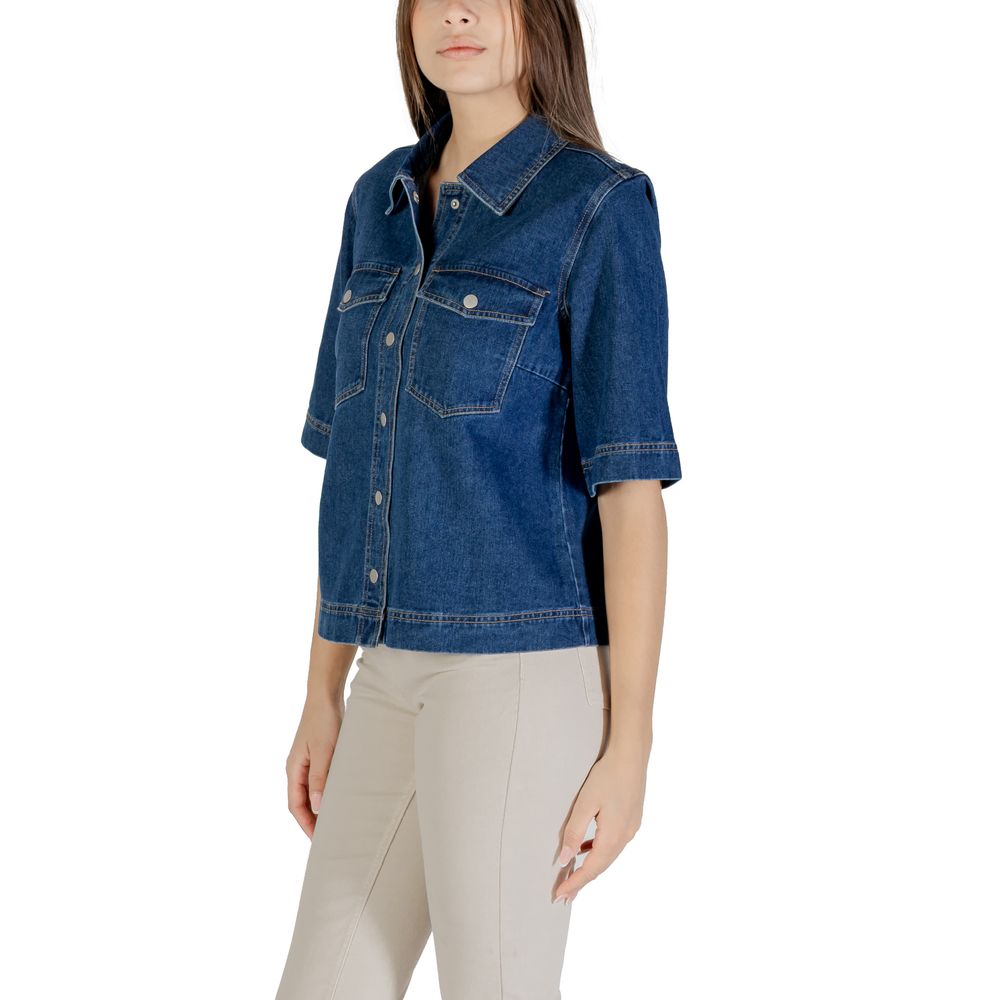 Only Blue Cotton Shortsleeve Shirt