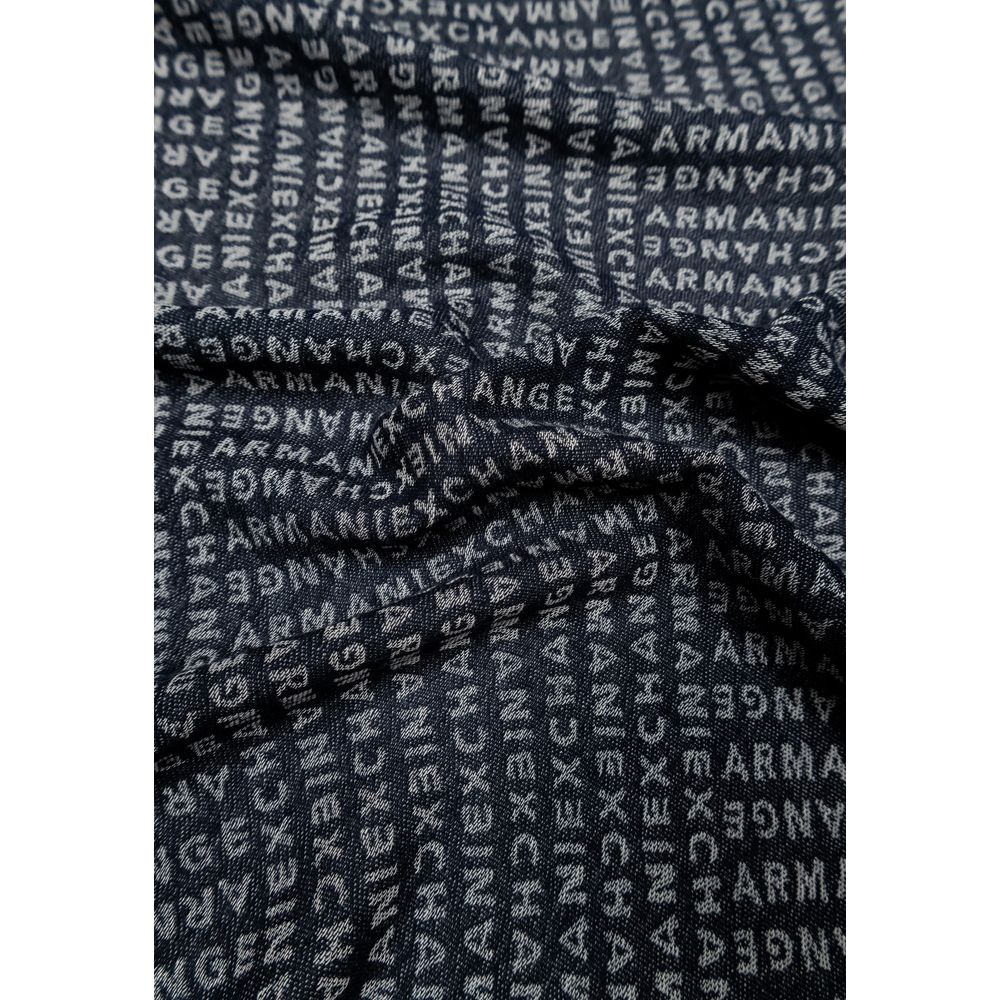 Armani Exchange Blue Viscose Scarf