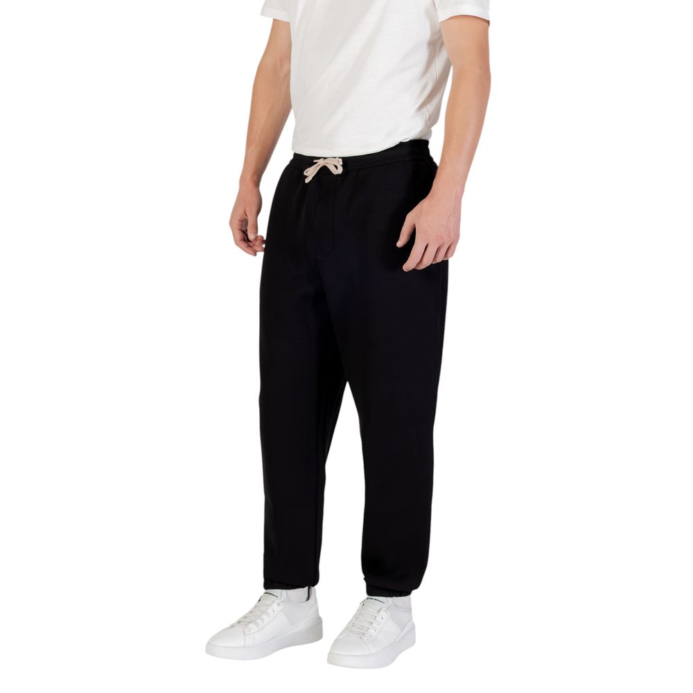 Armani Exchange Black Cotton Joggers (Workout Pants)