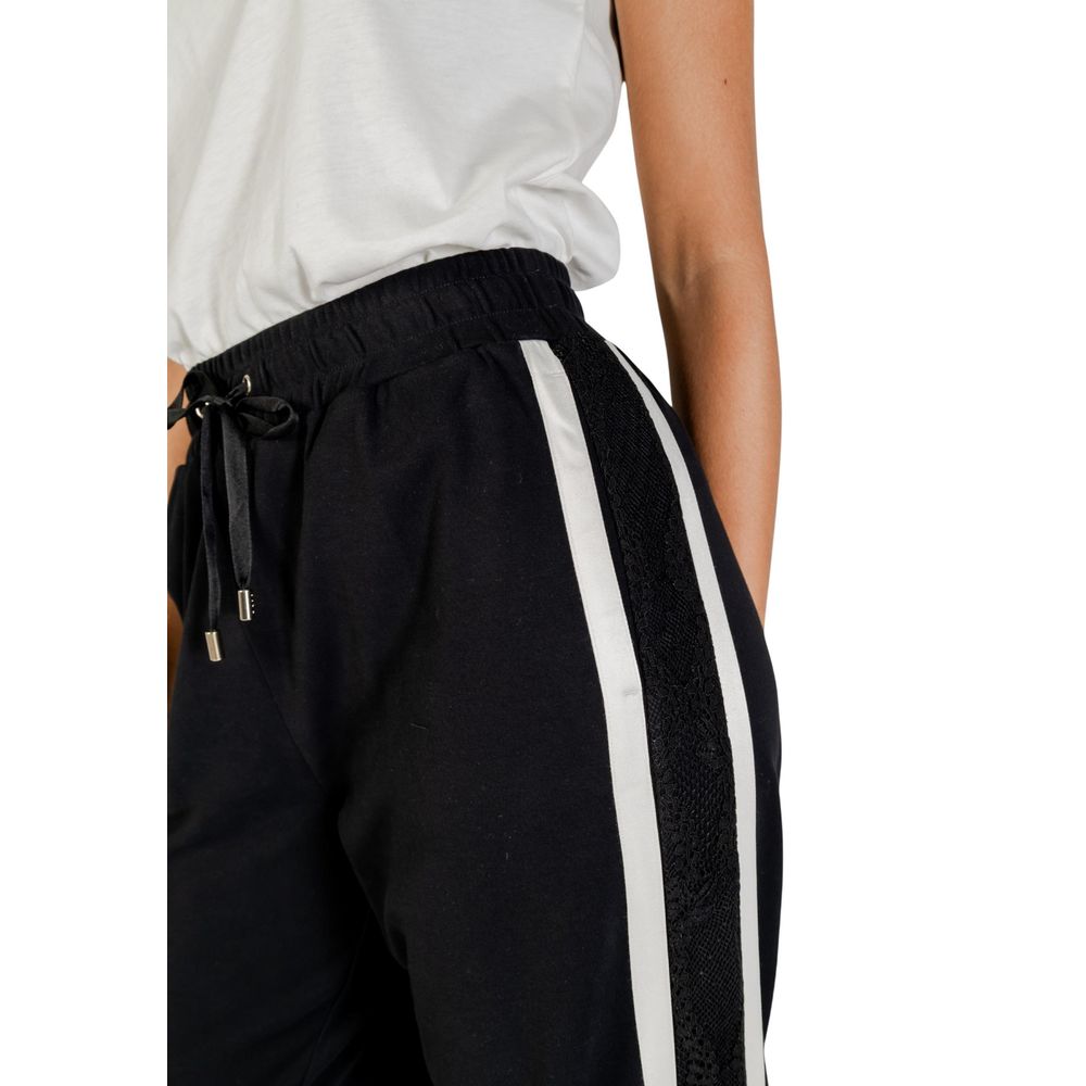 Liu Jo Black And White Cotton Joggers (Workout Pants)