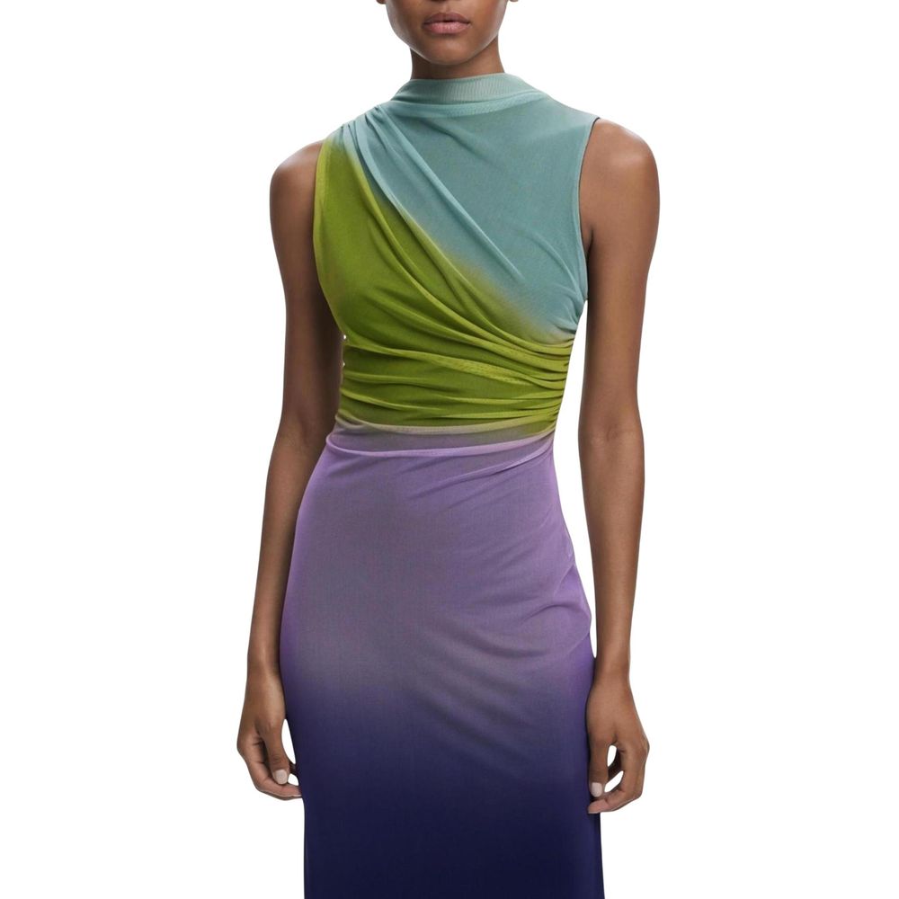 Desigual Purple Polyester Long Dress