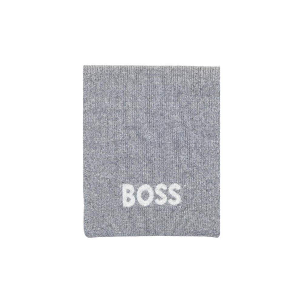 Hugo Boss Gray Polyacrylic Scarf