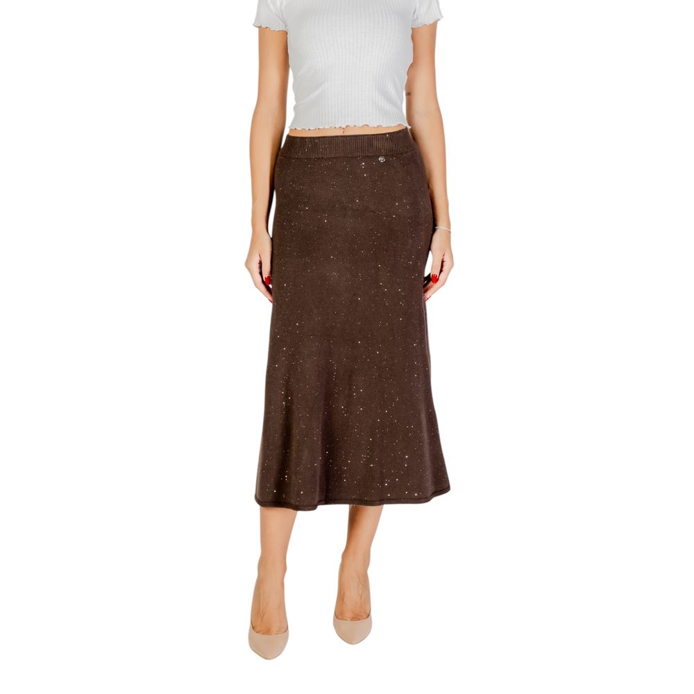 Liu Jo Brown Viscose Long Skirt