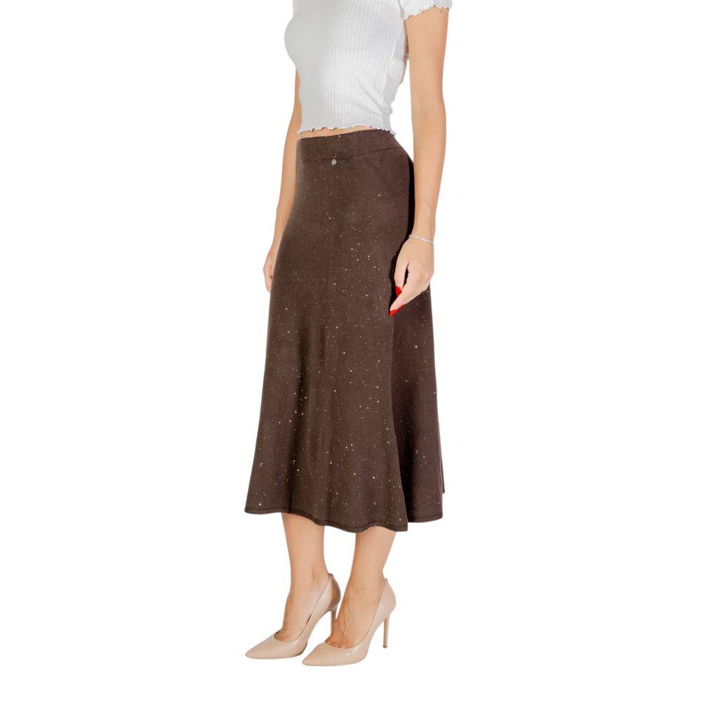Liu Jo Brown Viscose Long Skirt
