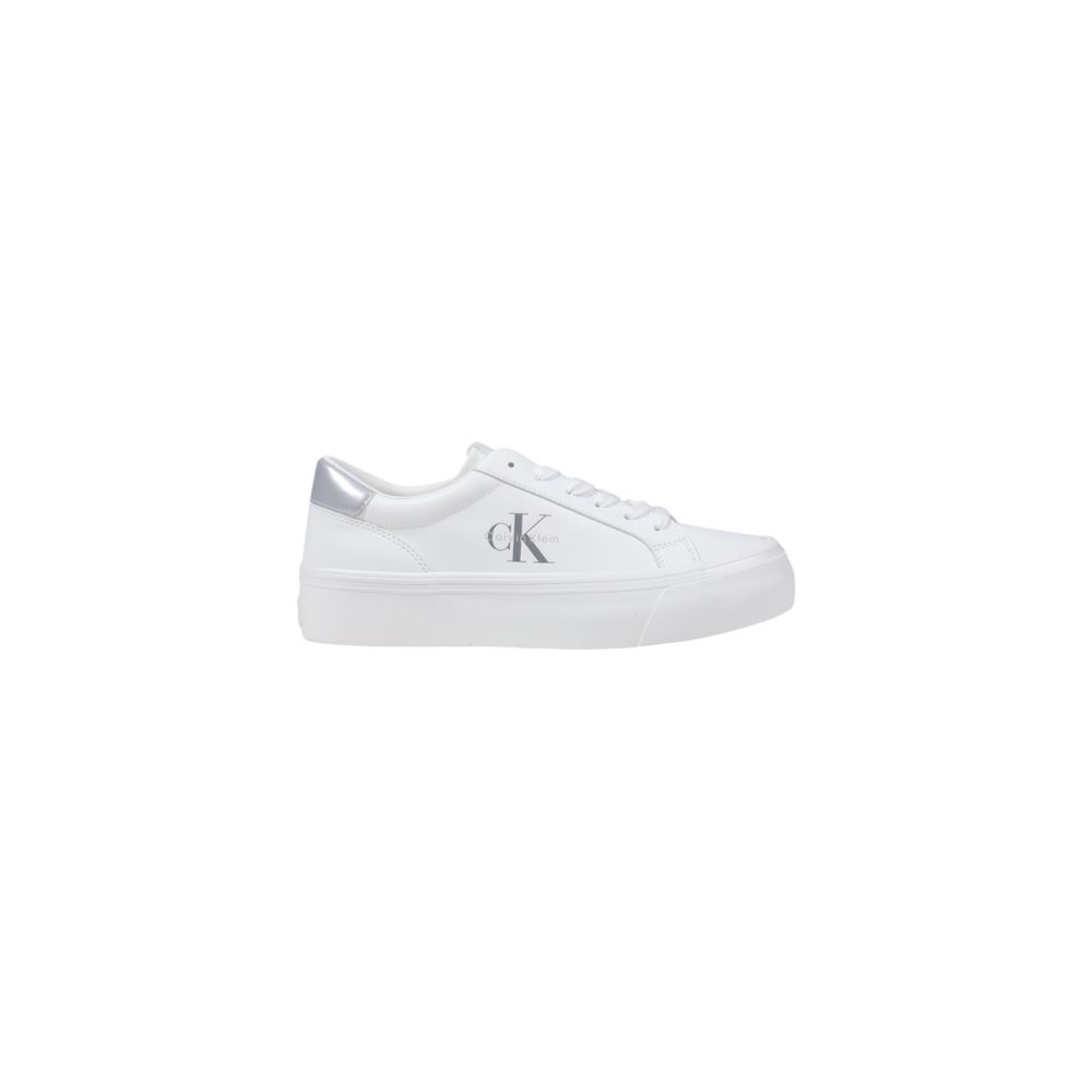 Calvin Klein Jeans Silver Leather Low Top Sneakers