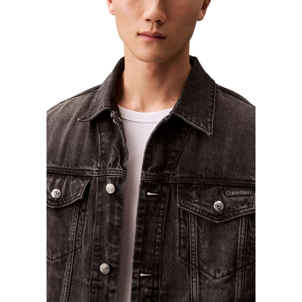 Calvin Klein Jeans Black Cotton Denim Jacket