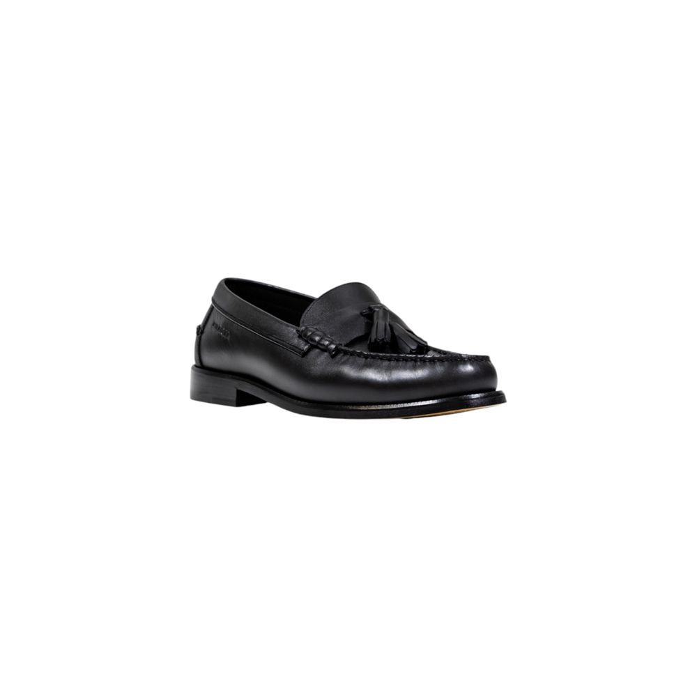 Tommy Hilfiger Black Leather Slip-On Loafers
