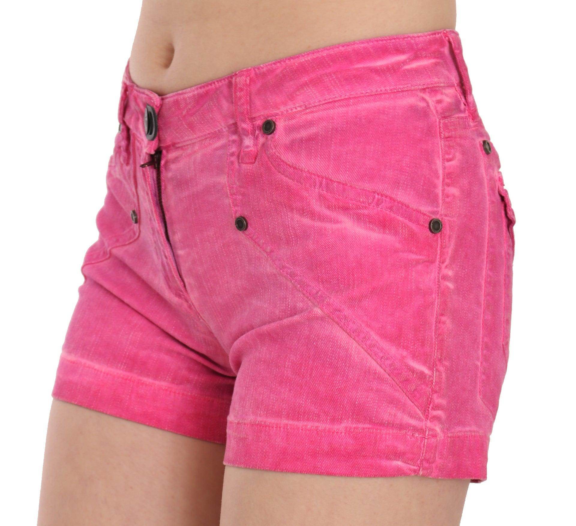 PLEIN SUD Chic Pink Mid Waist Mini Shorts - Hilstor
