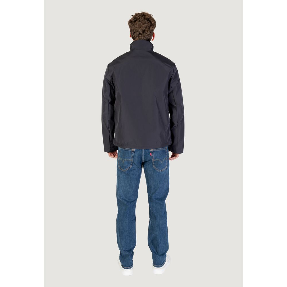 Armani Exchange Blue Polyester Full-Length Jacket